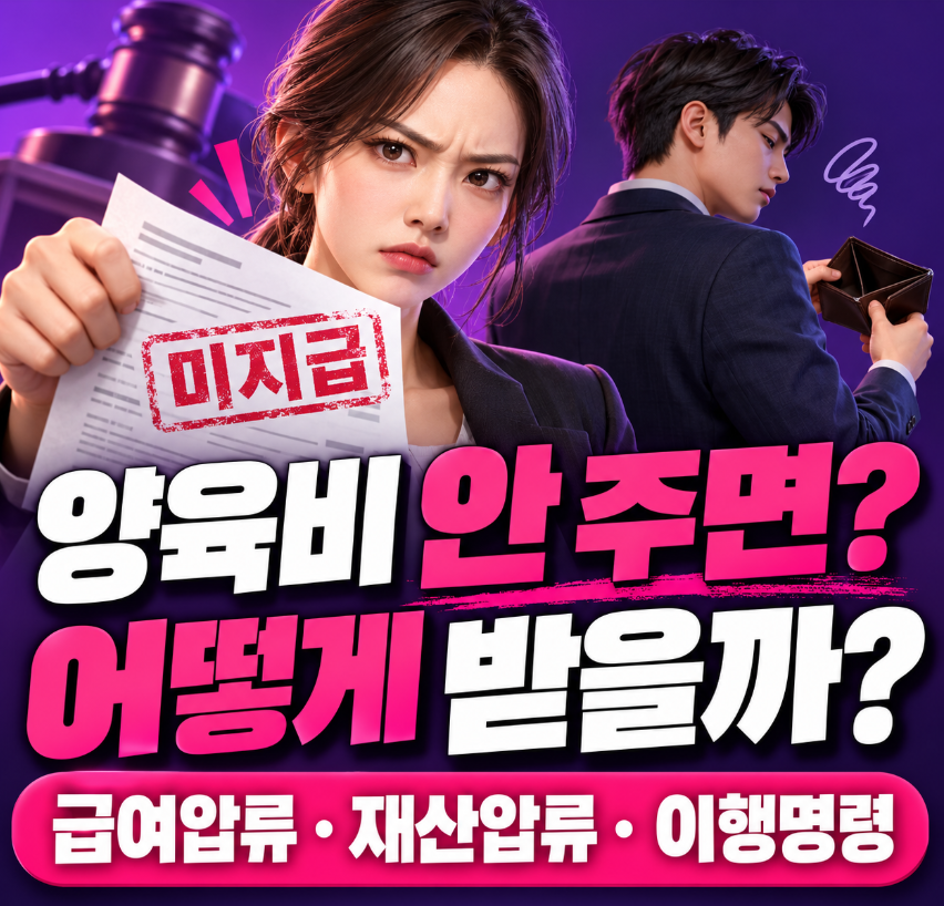 양육비 안 주면 어떻게 받을까?|급여압류·재산압류·이행명령·운전면허 정지 총정리