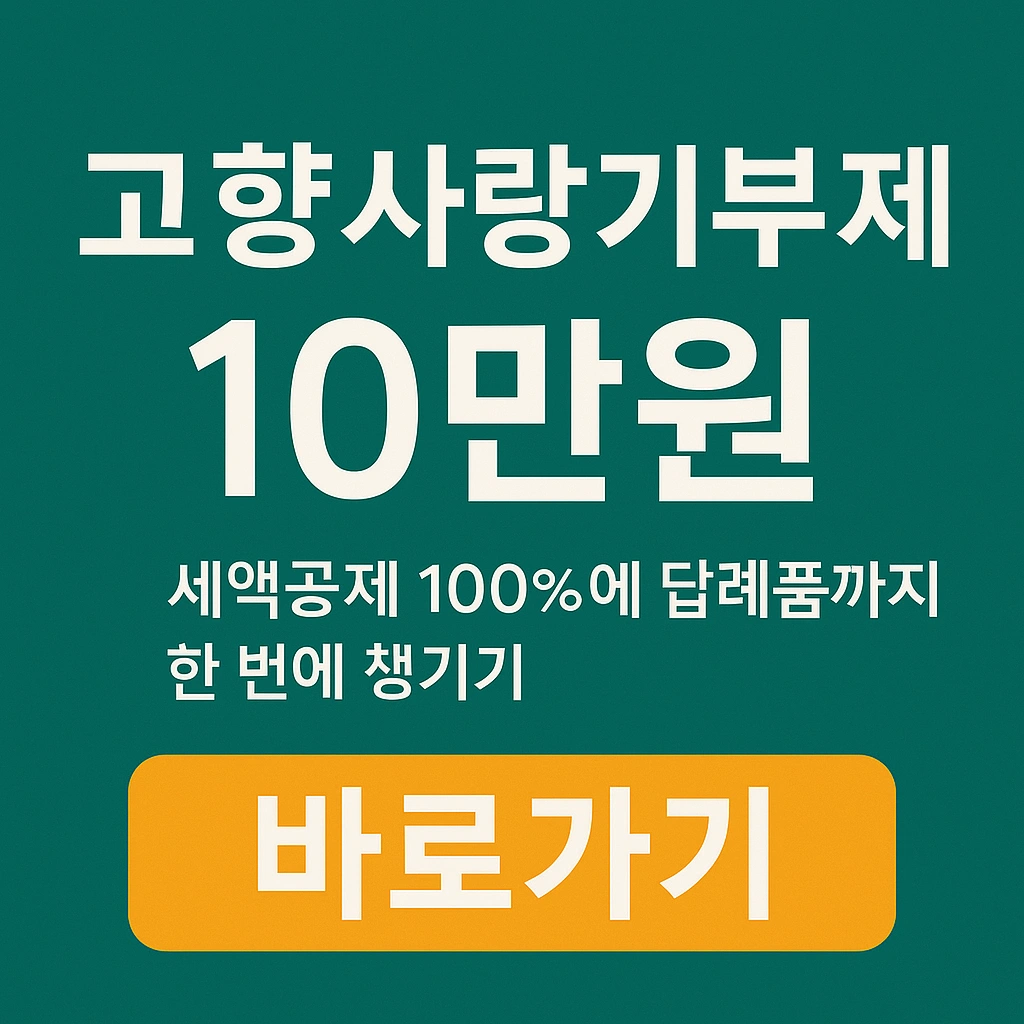 2025년 고향사랑기부제 신청방법