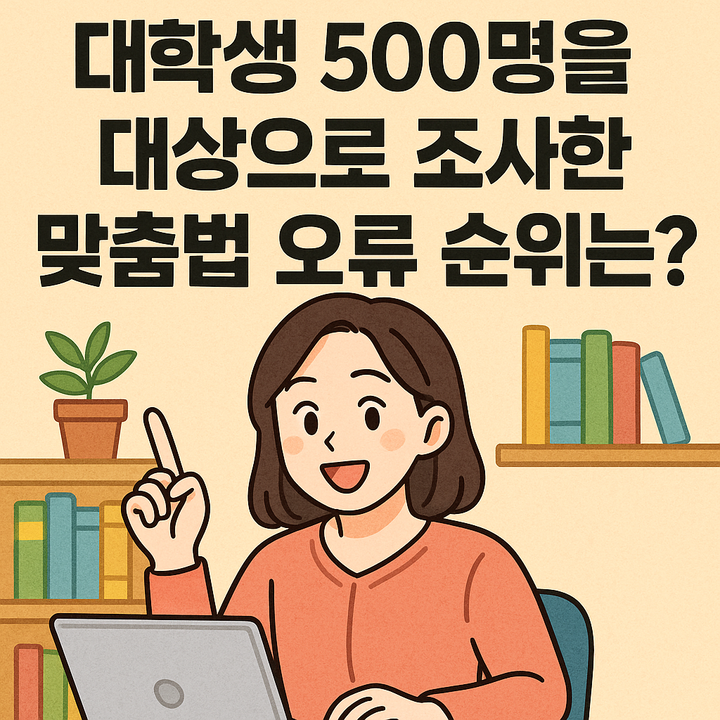 대학생 500명을 대상으로 조사한 맞춤법 오류 순위는?