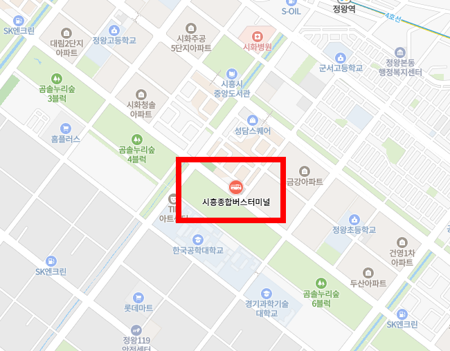 시흥고속버스터미널 위치-지도