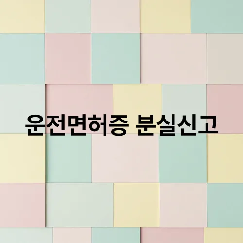 운전면허증 분실신고