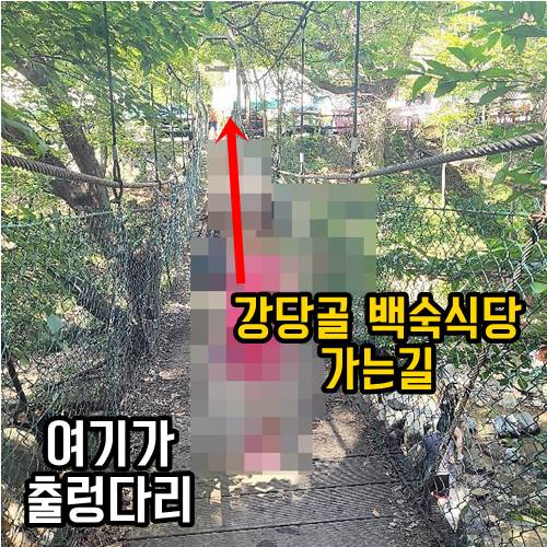 강당골 백숙식당 가는길 출렁다리