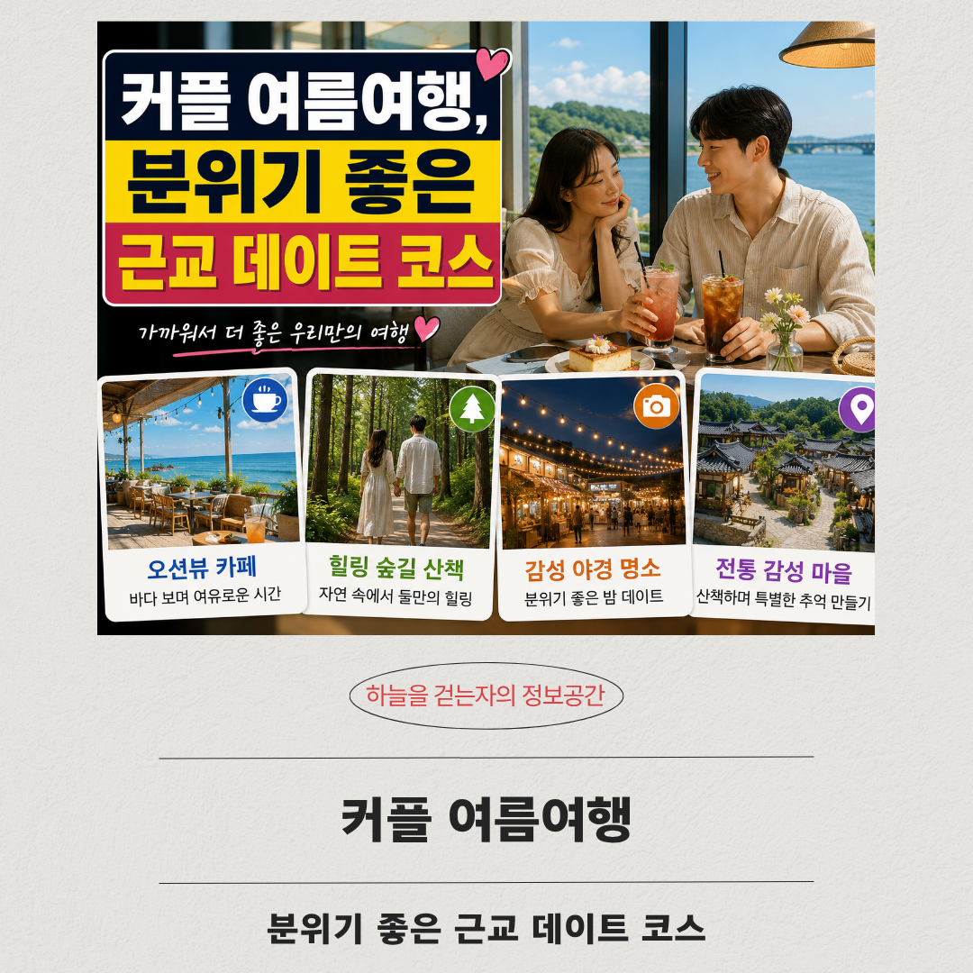 커플 여름여행, 분위기 좋은 근교 데이트 코스