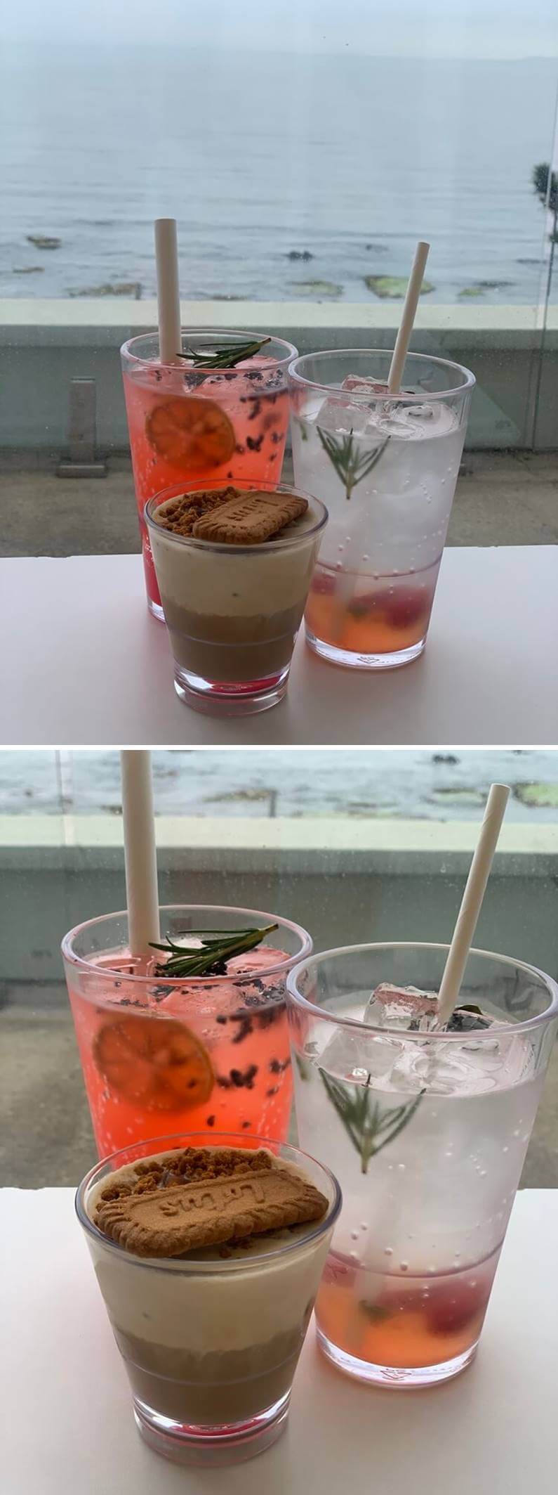 커피, 바질토마토, 수박바에이드