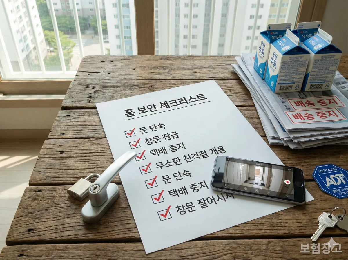 설 연휴 출발 전 확인해야 할 빈집 보안 체크리스트와 스마트폰 CCTV 화면