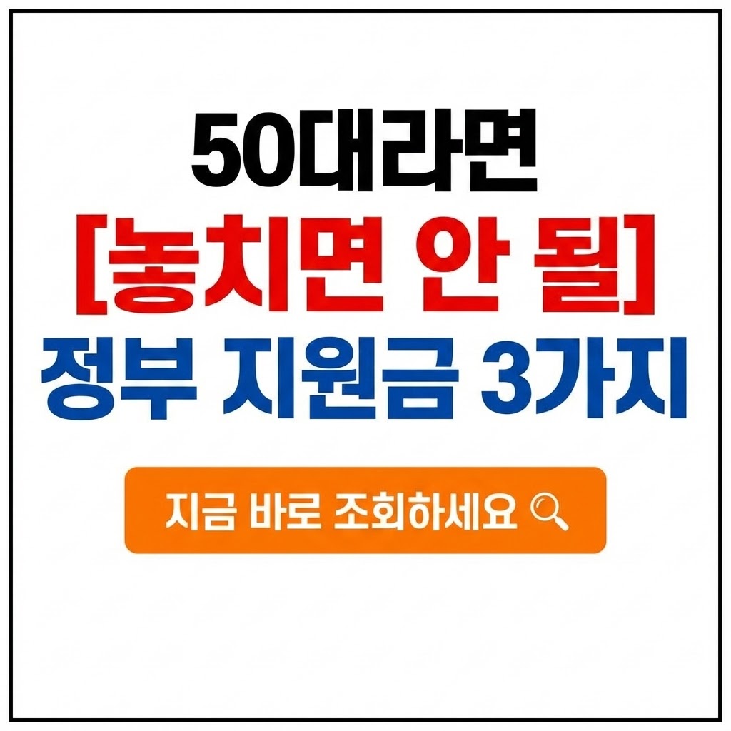 50대라면 놓치면 안 되는 정부 지원금 3가지, 지금 바로 확인하세요