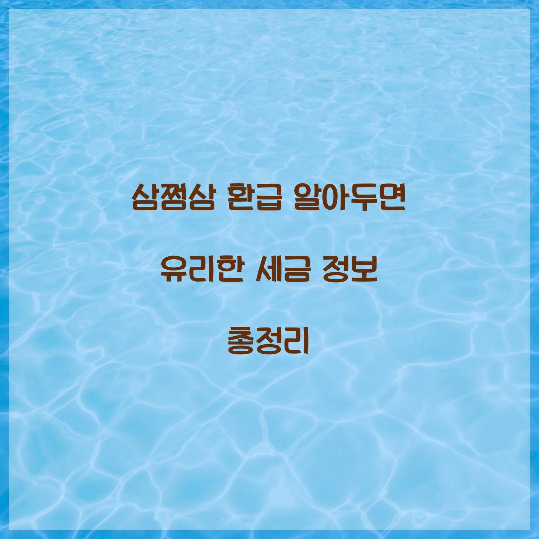 삼쩜삼 환급