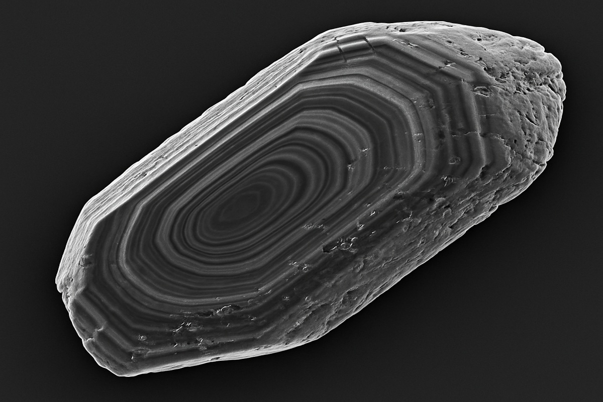 44억 년 전 지르콘 결정의 SEM 이미지입니다.