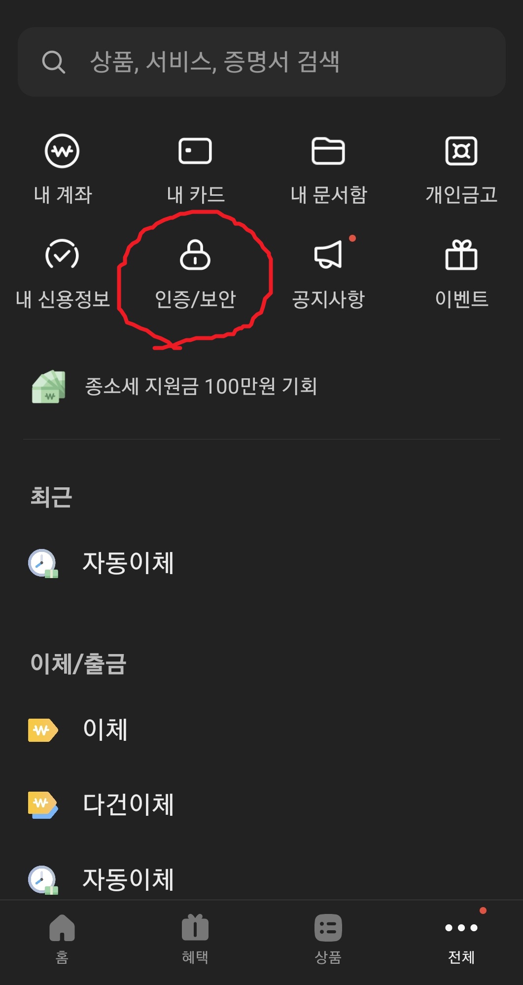 카카오뱅크 설정 1