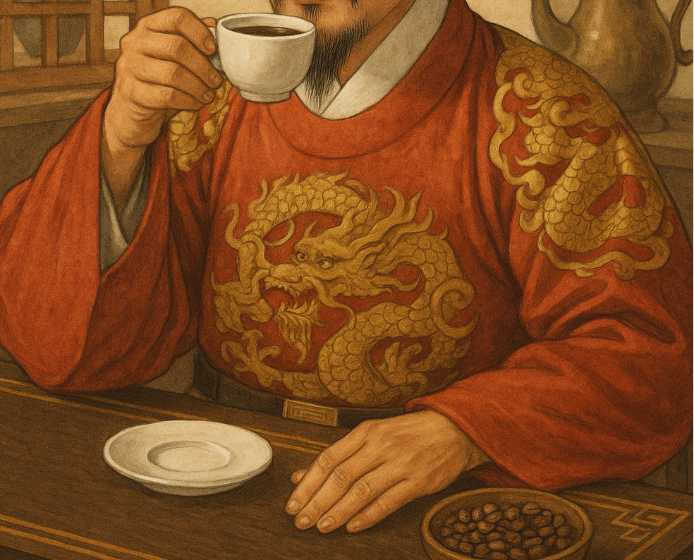 커피 마시는 임금님