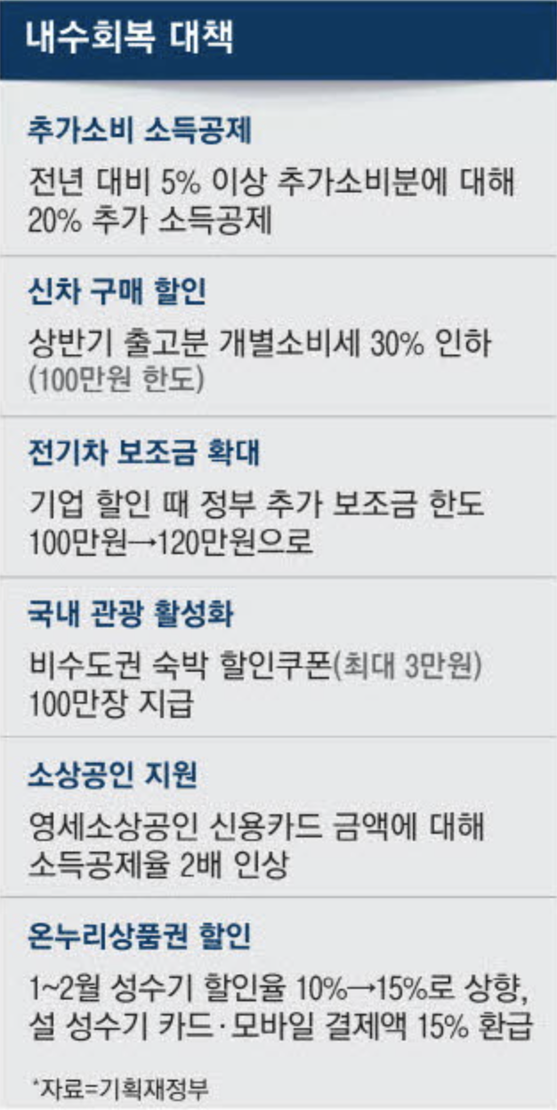 2025 내수 회복 대책 (출처 : 매일경제)
