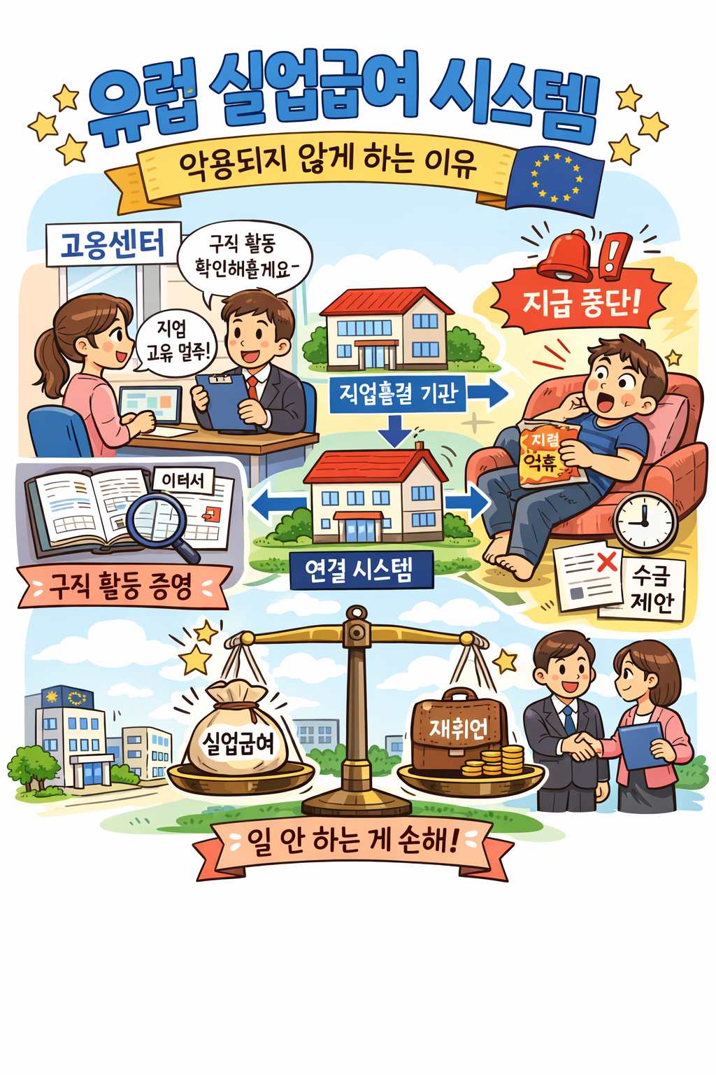 유럽 국가들의 실업급여가 악용되지 않는 구조