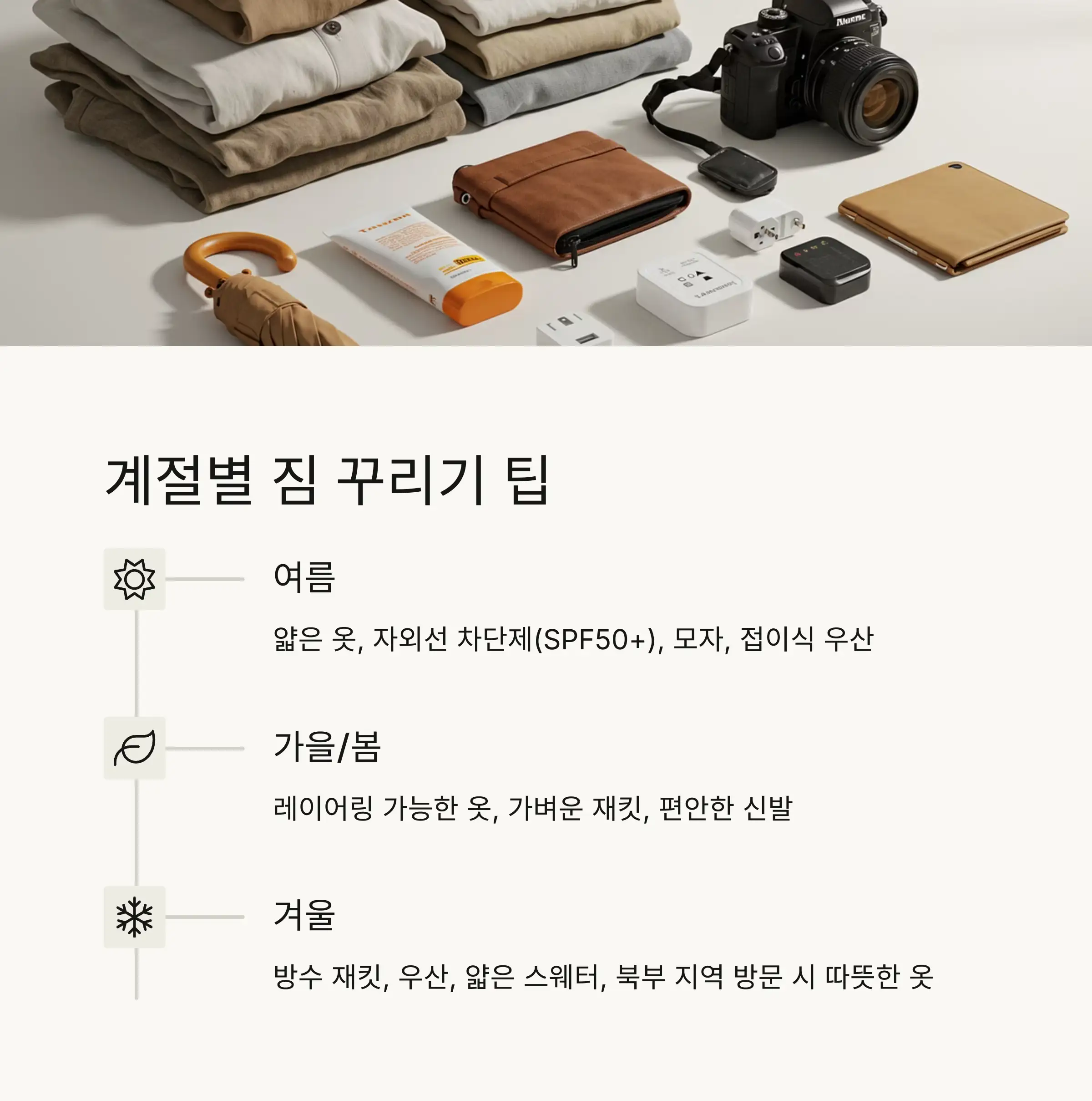 🧳 계절별 짐 꾸리기 팁