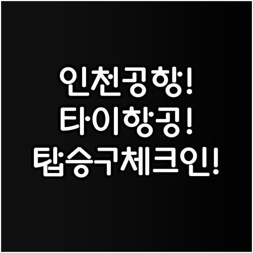 인천공항 타이항공 탑승구와 체크인 카..