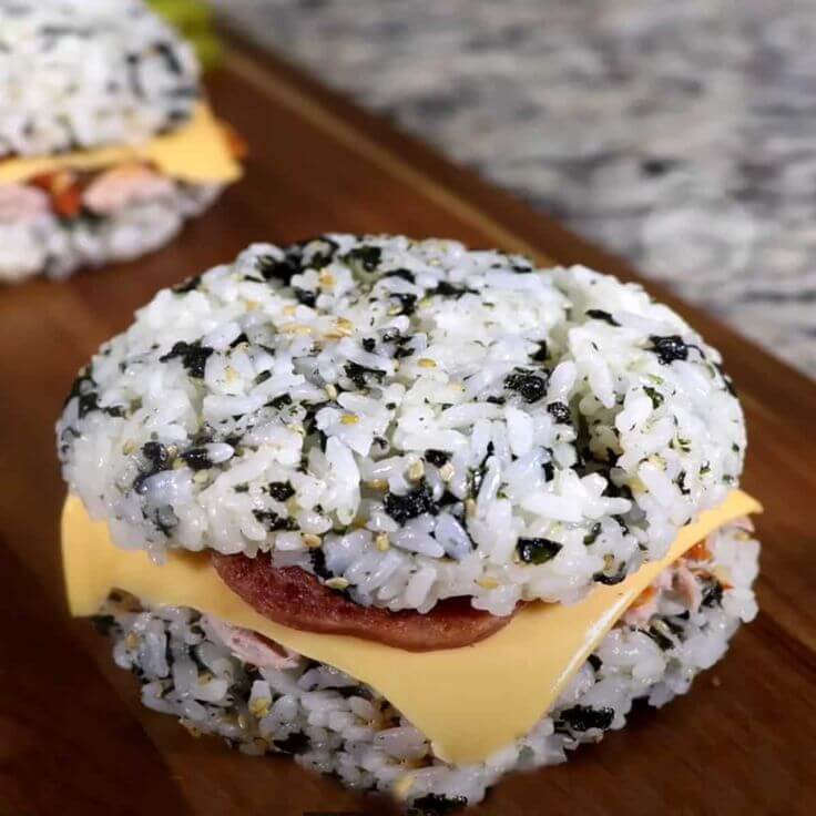 밥버거 음식 사진