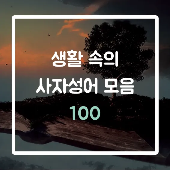 고사성어 모음 성공 사자성어 모음집 1000 도전_4