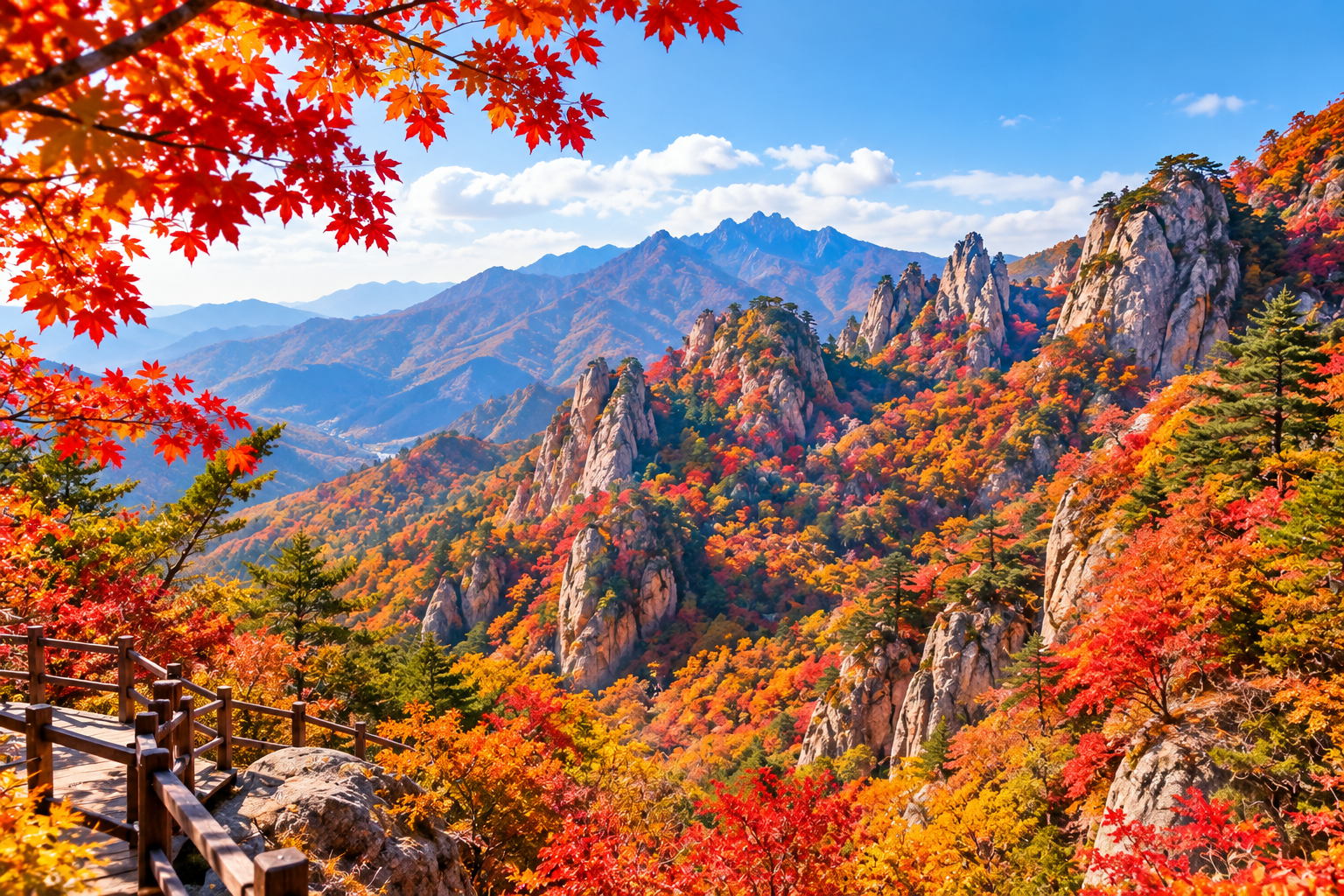 설악산 단풍 절정 모습