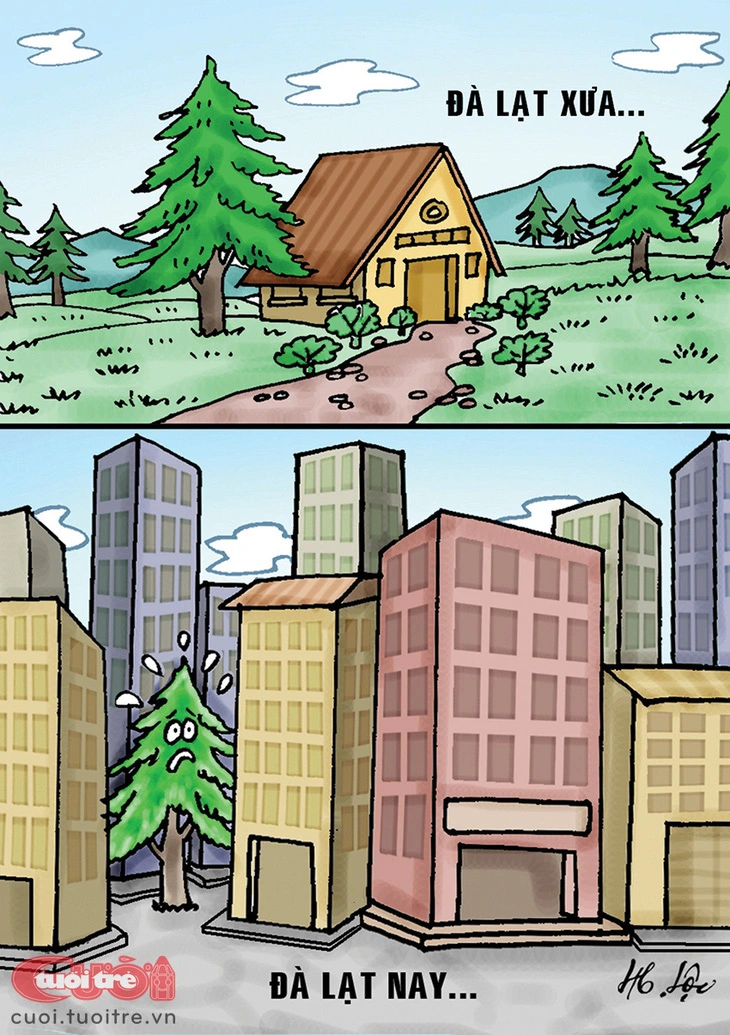 달랏: 그때와 지금 만평