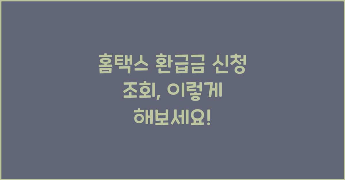 홈택스 환급금 신청 조회