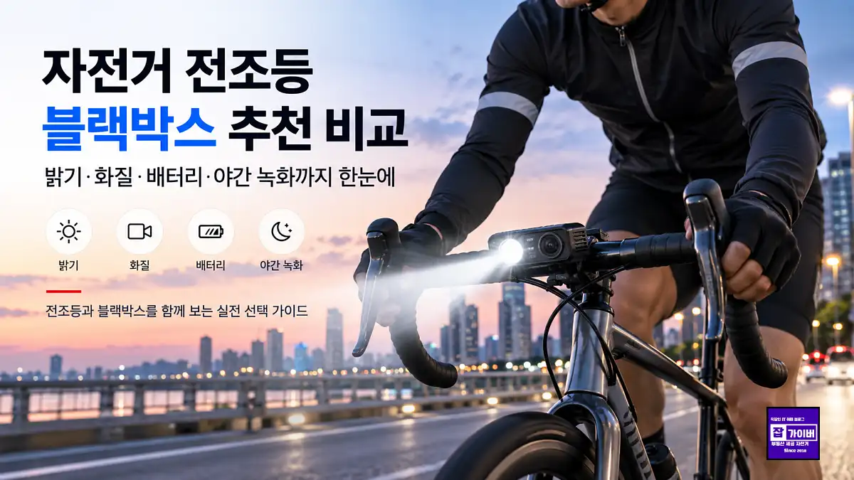 자전거 전조등 블랙박스 야간 촬영 밝기 노이즈 번호판 식별 비교