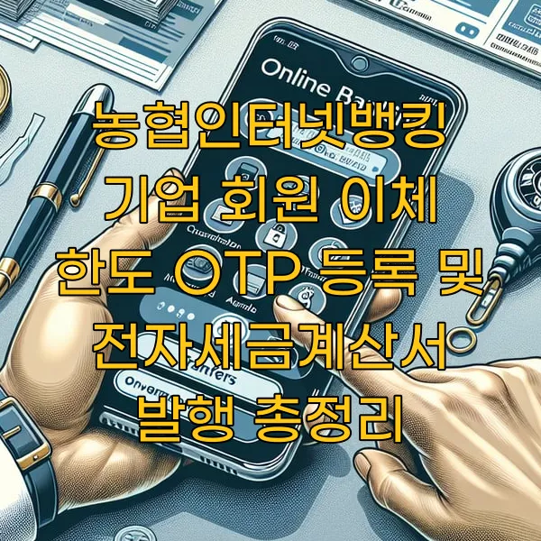 농협인터넷뱅킹 기업 회원 이체 한도 OTP 등록 및 전자세금계산서 발행 총정리