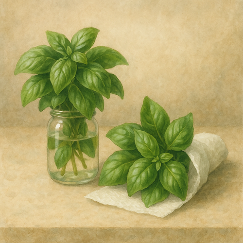 바질-유리병-키친타월-보관법
