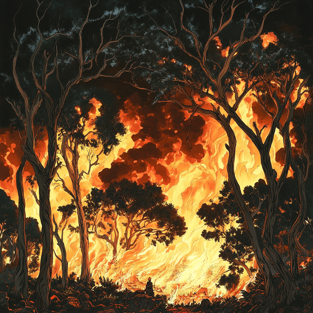 숲에서 불이나는 꿈 해몽