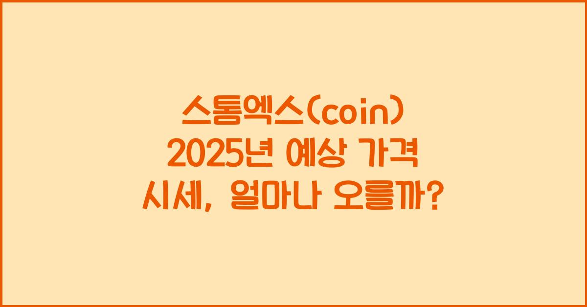 스톰엑스(coin) 2025년 예상 가격 시세