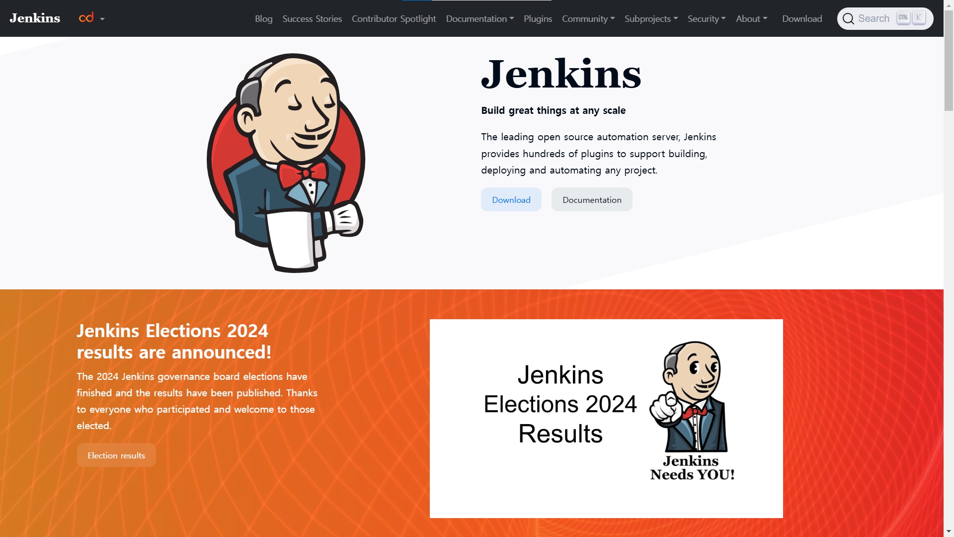젠킨스 Jenkins 공식 홈페이지 다운로드