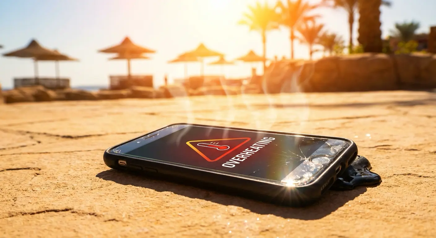 햇빛 아래 스마트폰 발열 상황