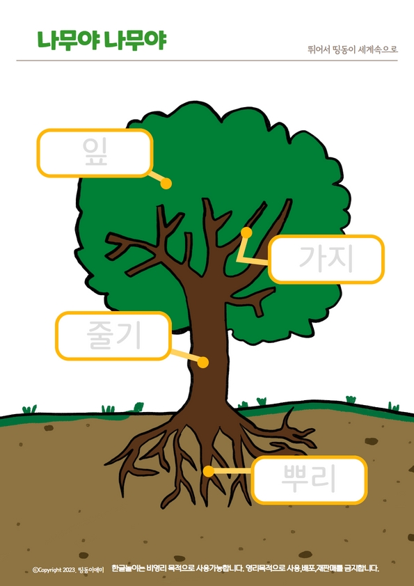 나무 활동지 