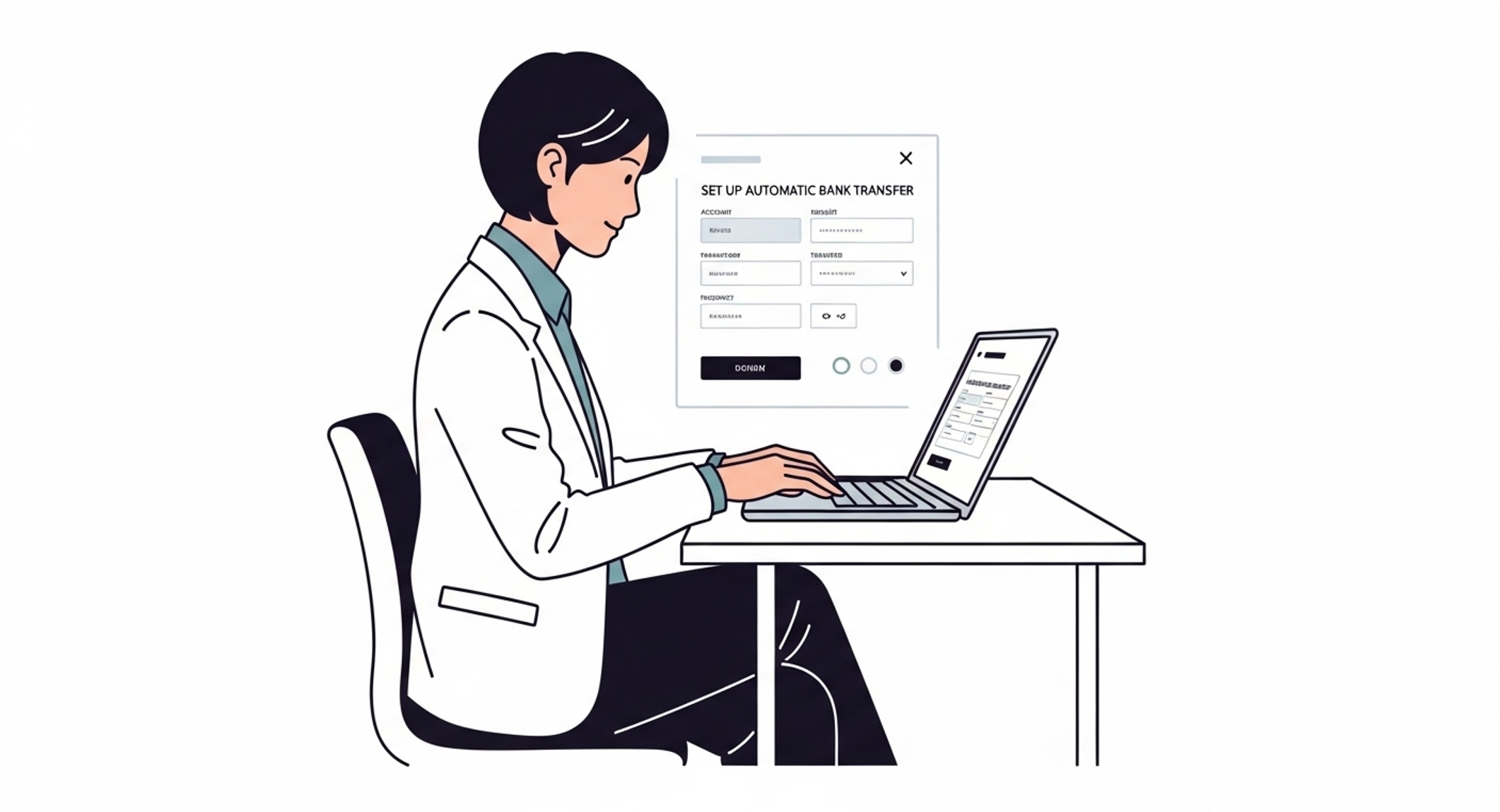 컴퓨터 화면에 증여 신고서를 준비하는 장면 — 모든 증여는 반드시 신고 절차를 지켜야 합니다.