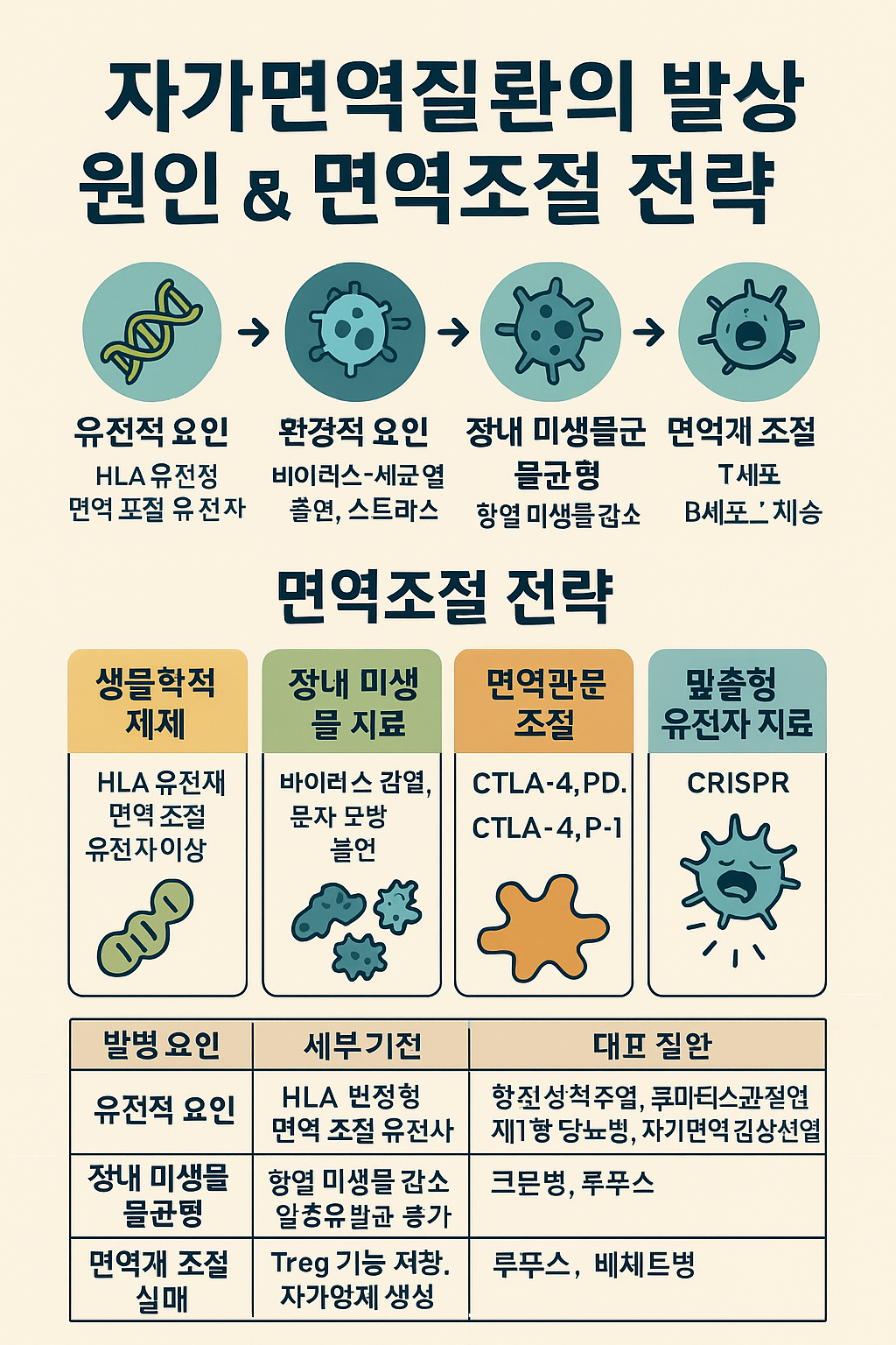 자가면역질환의 복합적 발생 원인관련 이미지
