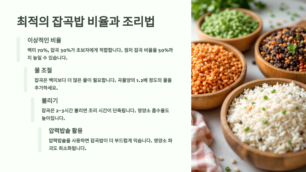 최적의 잡곡밥 비율과 조리법