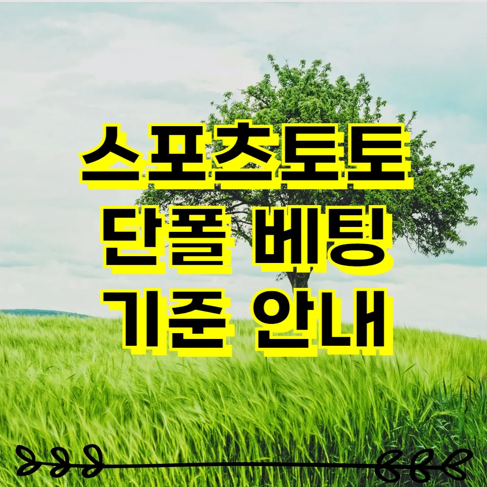 스포츠토토 단폴 베팅 기준 안내