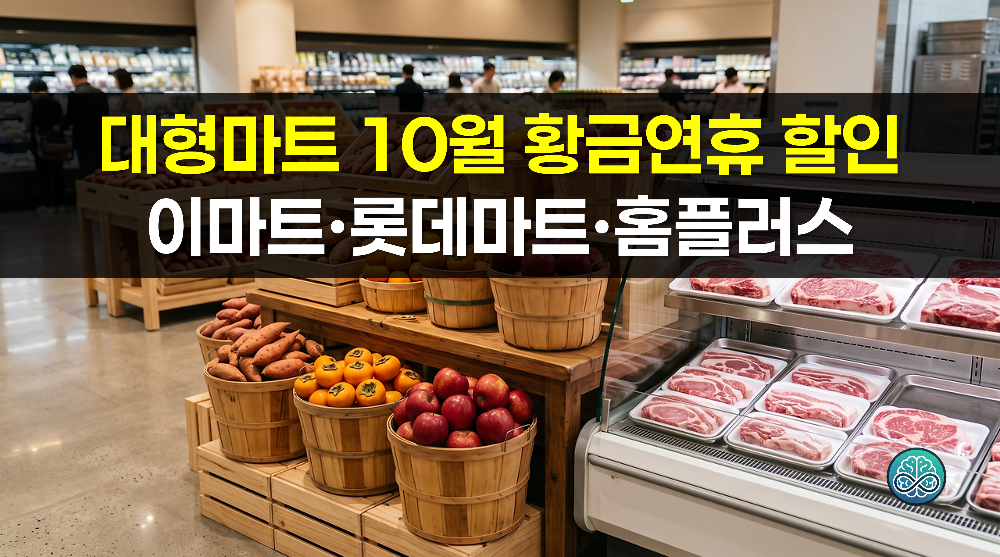 대형마트 10월 황금연휴 할인 총정리 - 이마트·롯데마트·홈플러스 특가 완벽 가이드