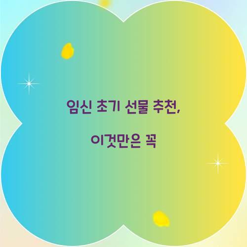 임신 초기 선물 추천