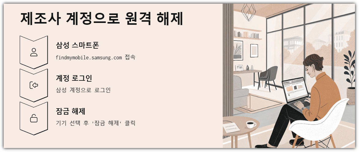 제조사 계정으로 원격 해제
