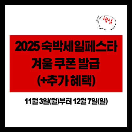 2025 숙박세일페스타 겨울 쿠폰 발급 (+추가 혜택)