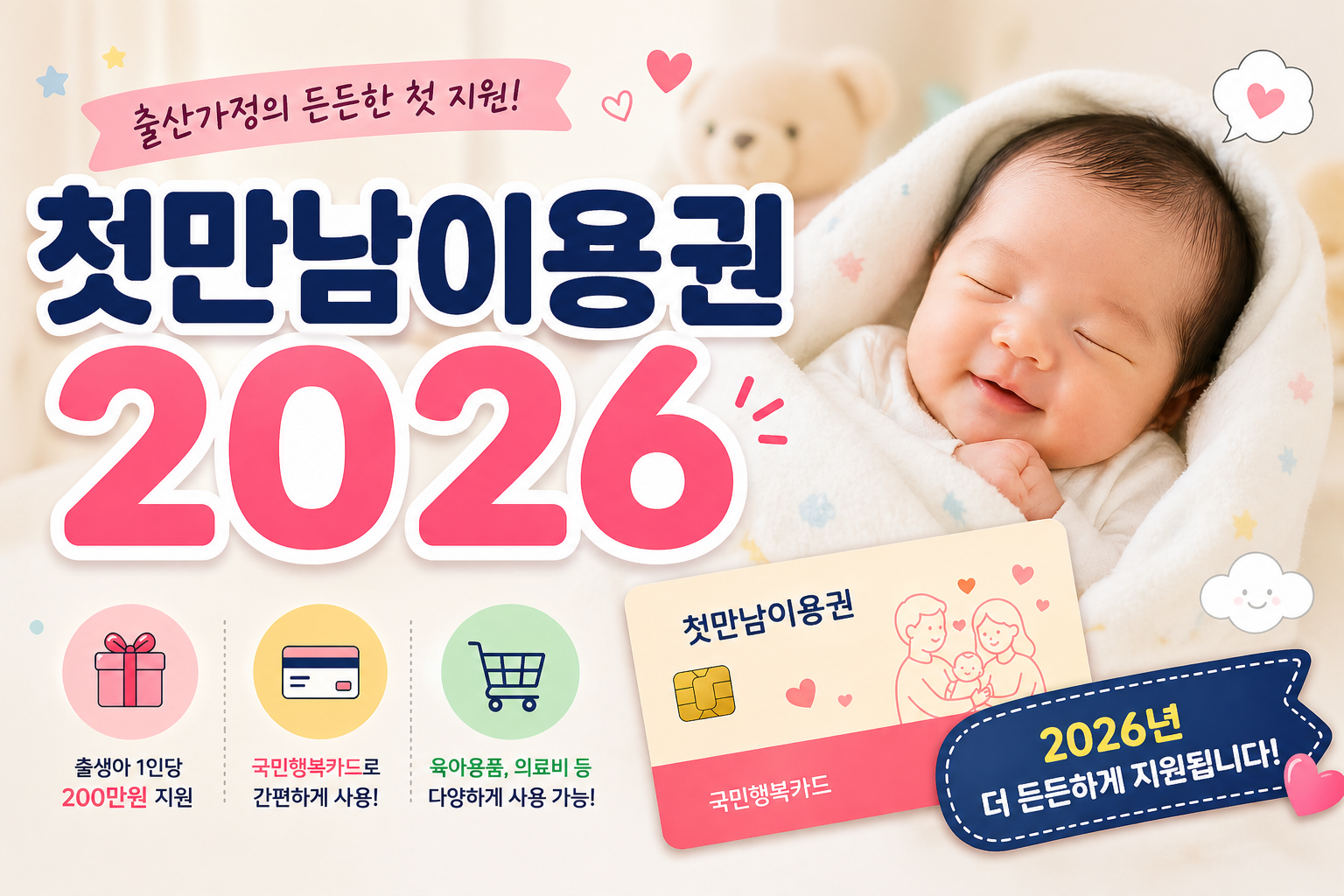 첫만남이용권 2026 최대 300만원 (지급 대상 확인 바로가기)