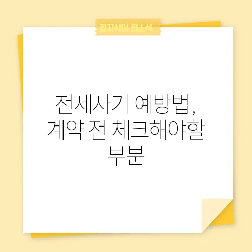전세사기 예방법, 계약 전 체크해야할 부분