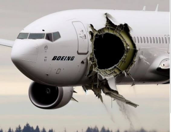 비상문이 떨어진 보잉 737맥스 9