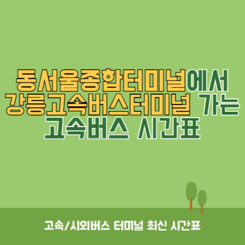 동서울종합터미널에서 강릉고속버스터미널 가는 고속버스 시간표 최신정보