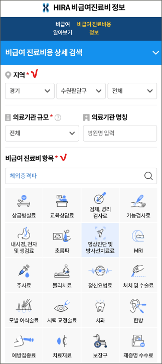 비급여 진료비 조회 확인서비스