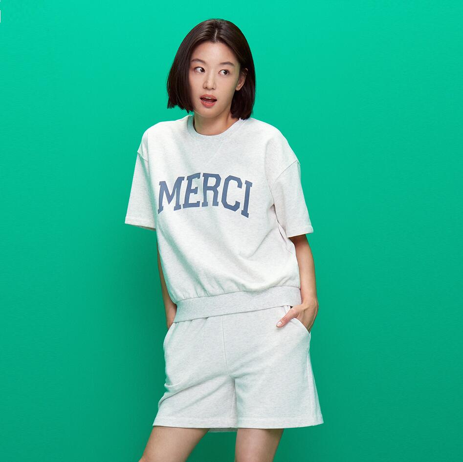 지오다노 여성 테리 반팔 맨투맨 05392520