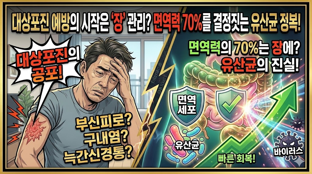 대상포진 예방의 시작은 '장' 관리? 면역력 70%를 결정짓는 유산균의 진실