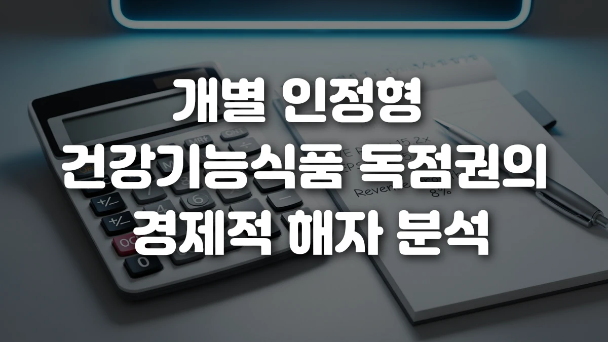 개별 인정형 건강기능식품 독점권의 경제적 해자 분석
