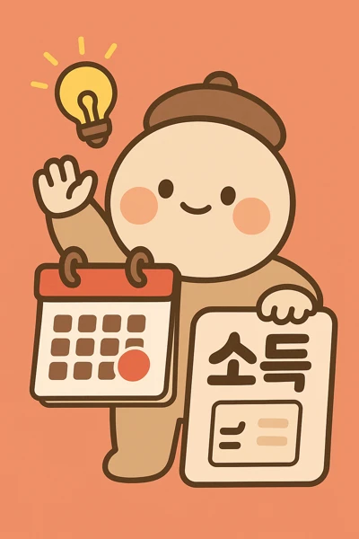 일정 관리와 신고 준비를 표현한 그림