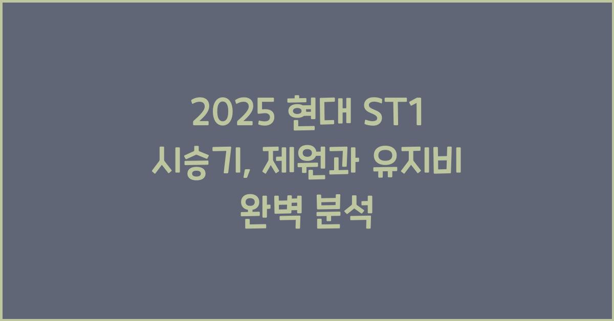 2025 현대 ST1 시승기 제원 연비 장단점 유지비 오너평가