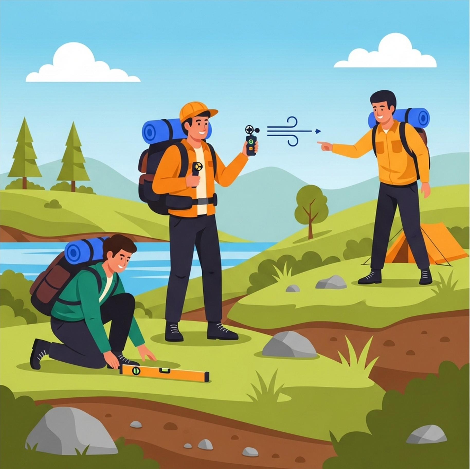 지형 점검 캠핑 확인